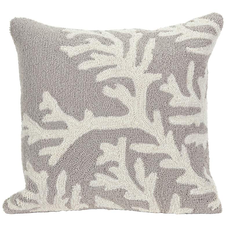 Image 1 Frontporch Coral Silver 18 inch Square Indoor-Outdoor Pillow