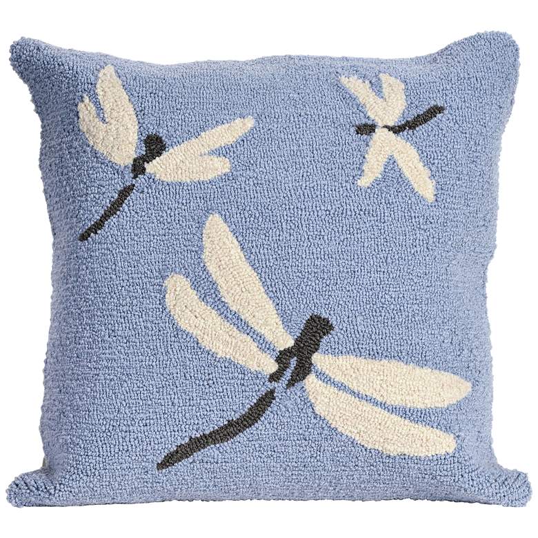 Image 1 Frontporch Dragonfly Blue 18 inch Square Indoor-Outdoor Pillow