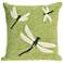 Frontporch Dragonfly Green 18" Square Indoor-Outdoor Pillow