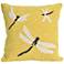 Frontporch Dragonfly Yellow 18" Square Indoor-Outdoor Pillow