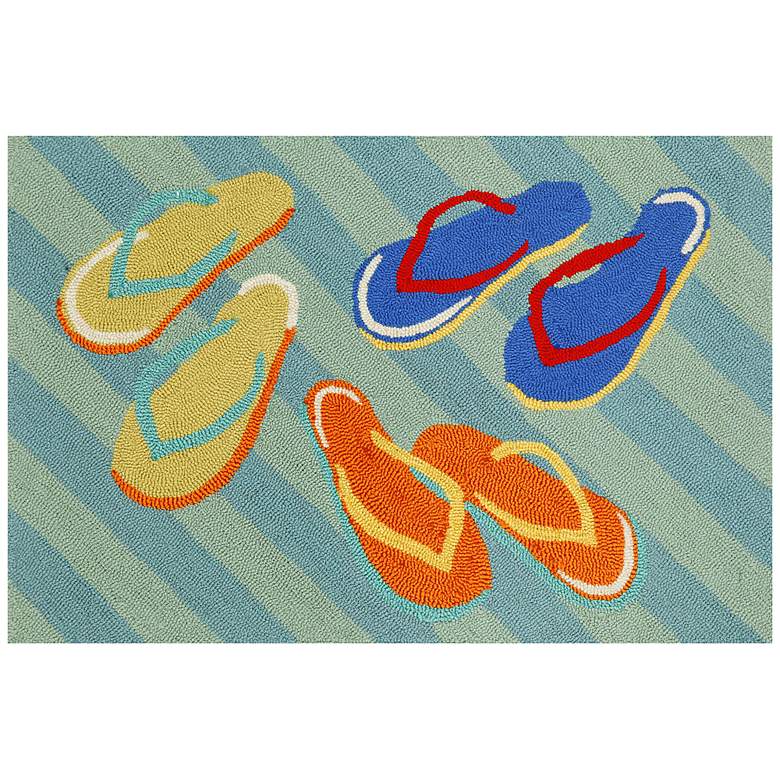 Image 2 Frontporch Flip Flops 140503 30 inchx48 inch Blue Outdoor Area Rug