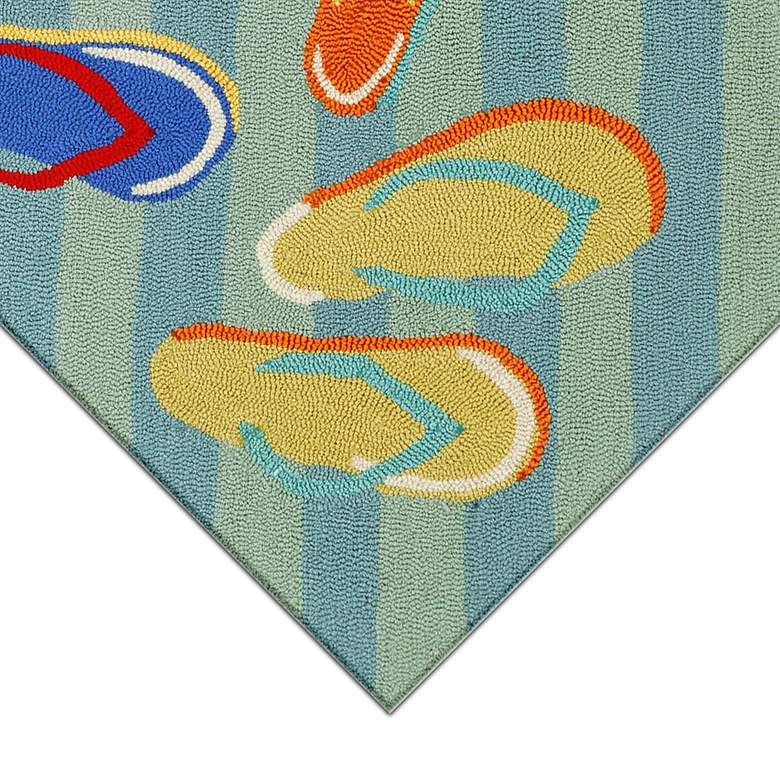 Image 4 Frontporch Flip Flops 140503 30"x48" Blue Outdoor Area Rug more views