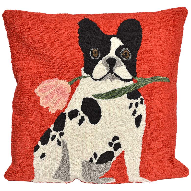 Image 1 Frontporch Flowery Frenchy Red 18 inch Indoor-Outdoor Pillow
