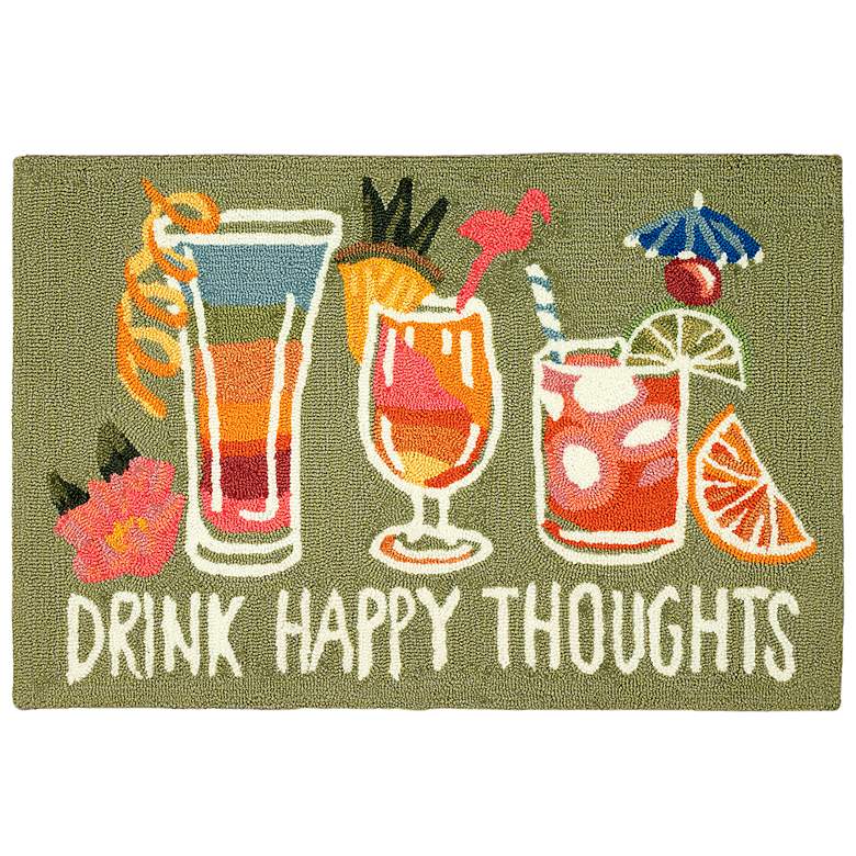 Image 2 Frontporch Happy Drinks 457306 30"x48" Green Outdoor Rug