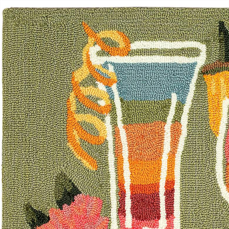 Image 3 Frontporch Happy Drinks 457306 30"x48" Green Outdoor Rug more views