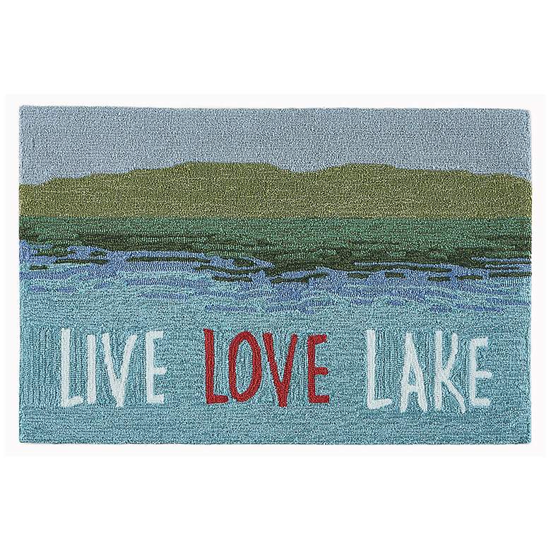 Image 2 Frontporch Live Love Lake 450703 30 inchx48 inch Water Outdoor Rug