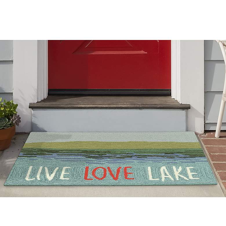 Image 1 Frontporch Live Love Lake 450703 30"x48" Water Outdoor Rug
