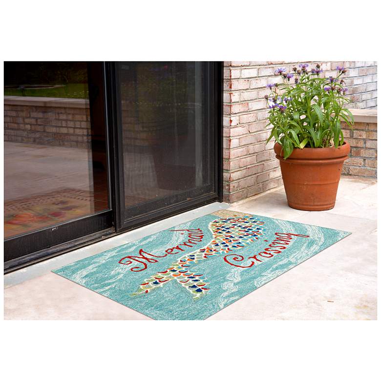 Image 3 Frontporch Mermaid Crossing 144803 5&#39;x7&#39;6 inch Blue Outdoor Rug more views