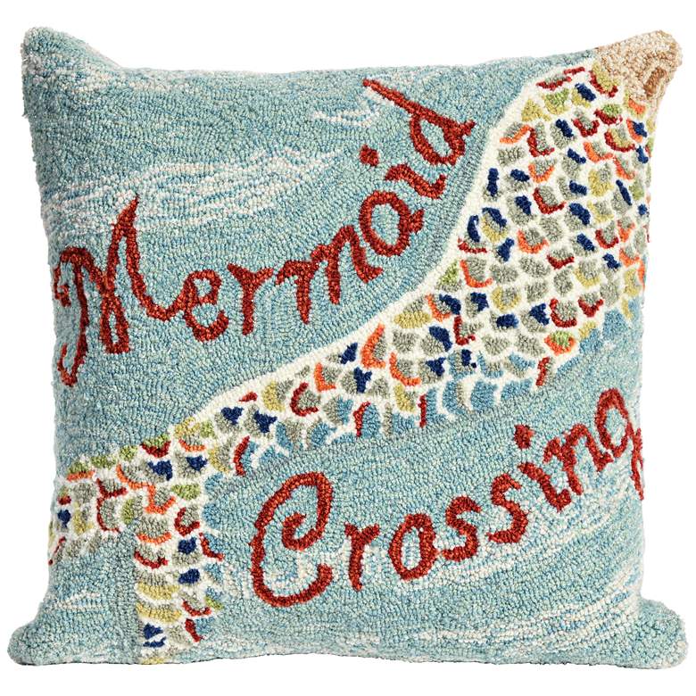 Image 1 Frontporch Mermaid Crossing Water 18 inch Indoor-Outdoor Pillow