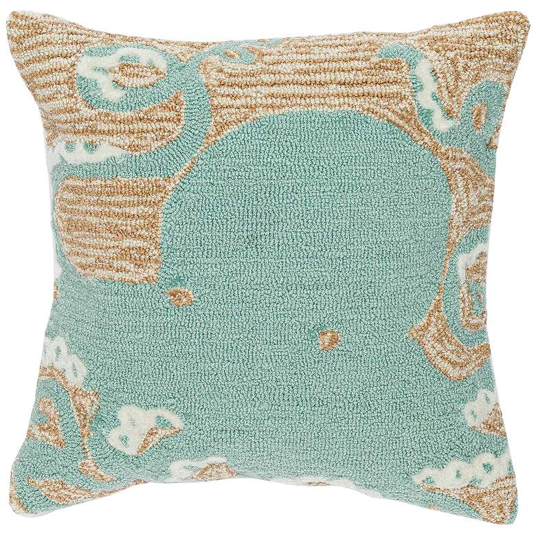 Image 1 Frontporch Octopus Aqua 18 inch Square Indoor-Outdoor Pillow