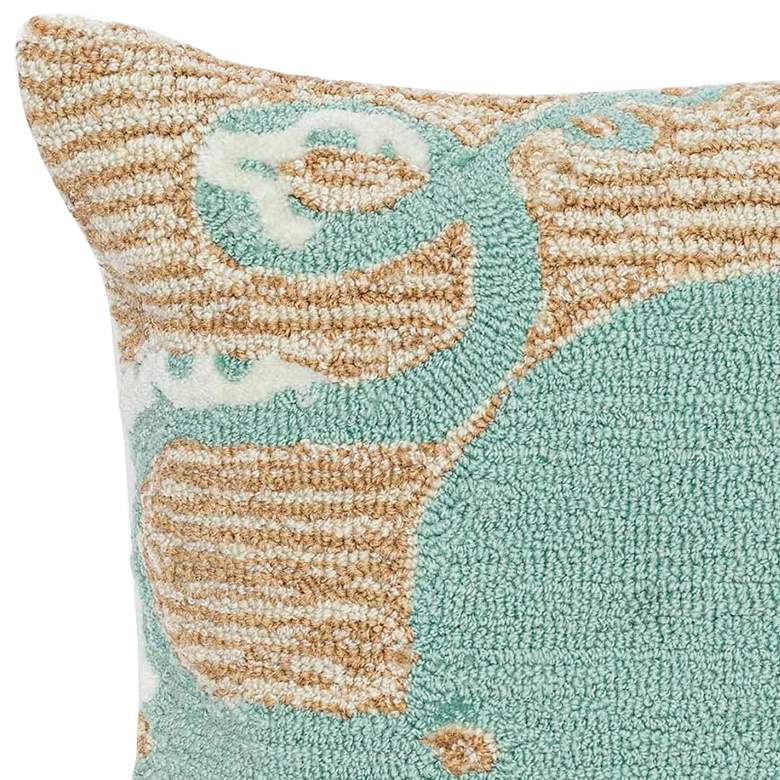 Image 2 Frontporch Octopus Aqua 18" Square Indoor-Outdoor Pillow more views