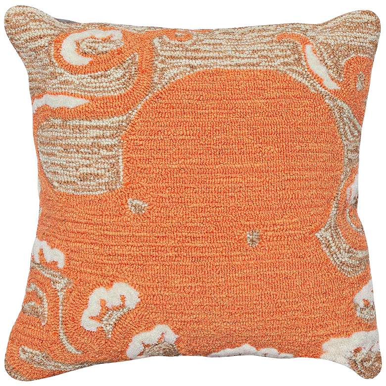 Image 1 Frontporch Octopus Coral 18" Square Indoor-Outdoor Pillow