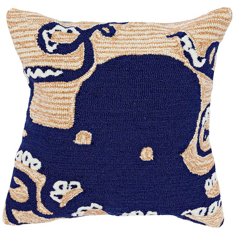 Image 1 Frontporch Octopus Navy 18 inch Square Indoor-Outdoor Pillow