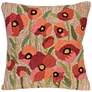 Frontporch Poppies Neutral 18" Square Indoor-Outdoor Pillow