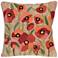 Frontporch Poppies Neutral 18" Square Indoor-Outdoor Pillow
