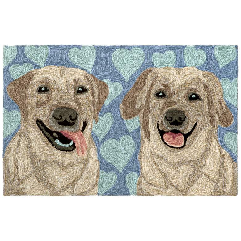 Image 1 Frontporch Puppy Love 149903 2&#39;6 inchx4&#39; Blue Outdoor Area Rug