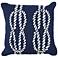 Frontporch Ropes Navy 18" Square Indoor-Outdoor Throw Pillow