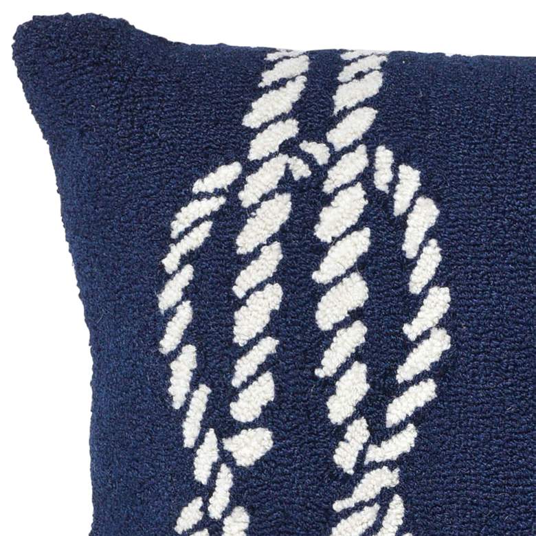 Image 3 Frontporch Ropes Navy 18" Square Indoor-Outdoor Throw Pillow more views