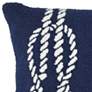 Frontporch Ropes Navy 18" Square Indoor-Outdoor Throw Pillow
