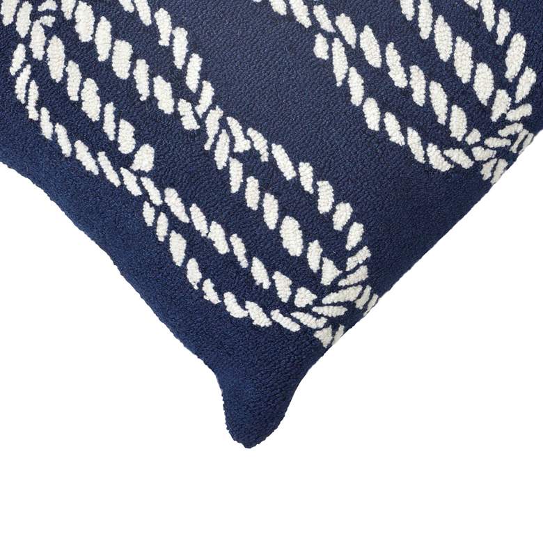 Image 4 Frontporch Ropes Navy 18" Square Indoor-Outdoor Throw Pillow more views