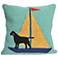 Frontporch Sailing Dog Yellow 18" Indoor-Outdoor Pillow