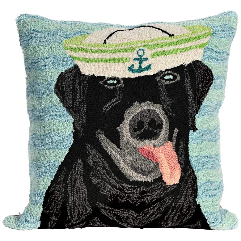 Image 1 Frontporch Salty Dog Black 18 inch Square Indoor-Outdoor Pillow