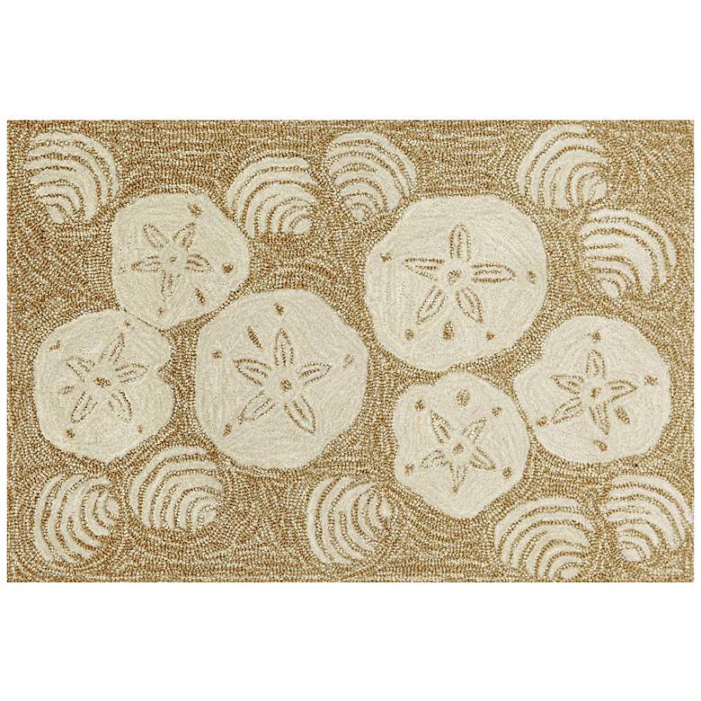 Image 2 Frontporch Shell Toss 140822 30 inchx48 inch Natural Outdoor Rug
