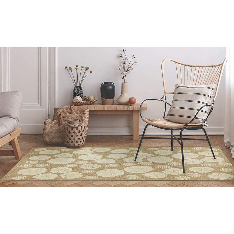 Image 1 Frontporch Shell Toss 140822 30 inchx48 inch Natural Outdoor Rug