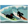 Frontporch Surfing Dogs 147304 2&#39;6"x4&#39; Blue Outdoor Area Rug