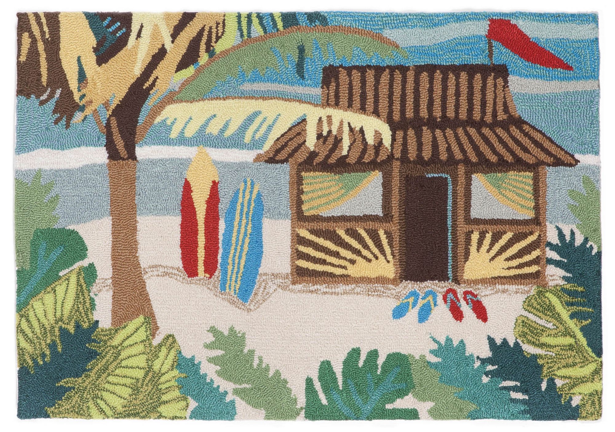 Thumbnail2 of Frontporch Tiki Hut 153644 24"x36" Multi-Color Outdoor Rug