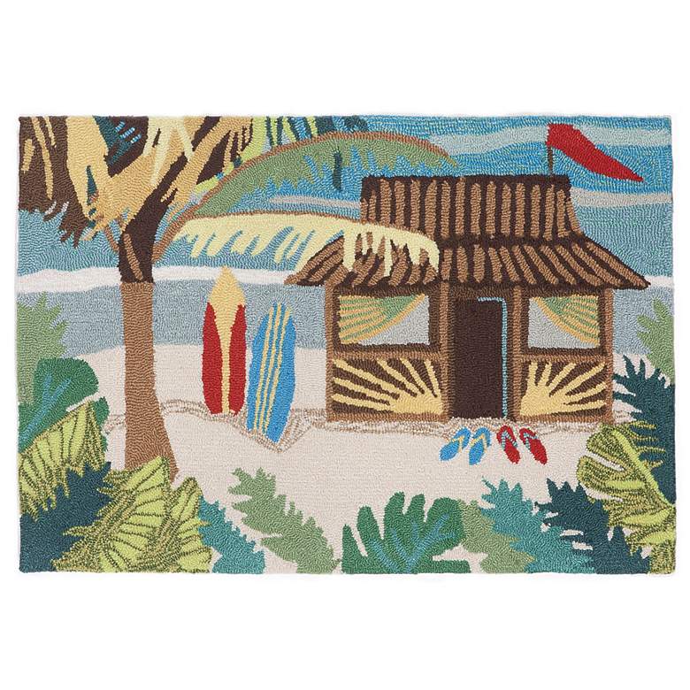 Image 2 Frontporch Tiki Hut 153644 30 inchx48 inch Multi-Color Outdoor Rug