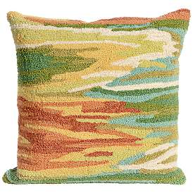 Image1 of Frontporch Watercolor Green 18" Square Indoor-Outdoor Pillow