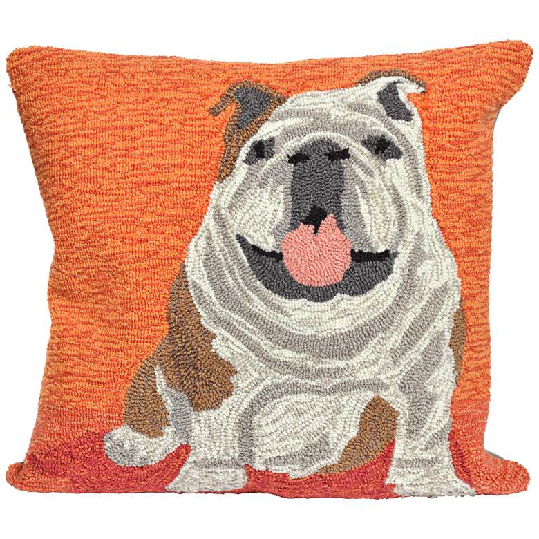 Image 1 Frontporch Wet Kiss Orange 18 inch Square Indoor-Outdoor Pillow