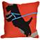 Frontporch Who's Walking Who Red 18" Indoor-Outdoor Pillow