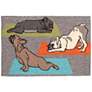 Frontporch Yoga Dogs 148847 2&#39;6"x4&#39; Gray Outdoor Area Rug