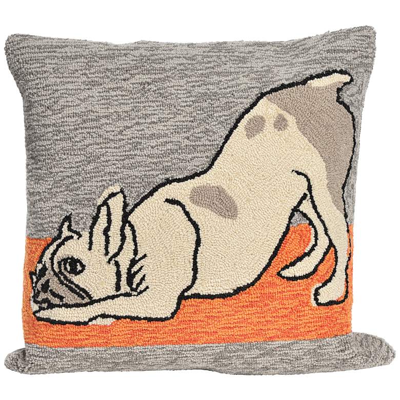 Image 1 Frontporch Yoga Dogs Heather 18" Indoor-Outdoor Pillow