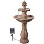 1_Frost 44 1/4" High 3-Tier Outdoor Garden Solar Fountain