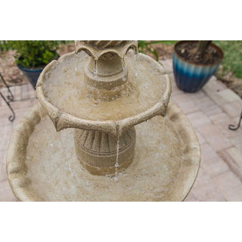 Image 5 Frost 44 1/4" High 3-Tier Outdoor Garden Solar Fountain more views