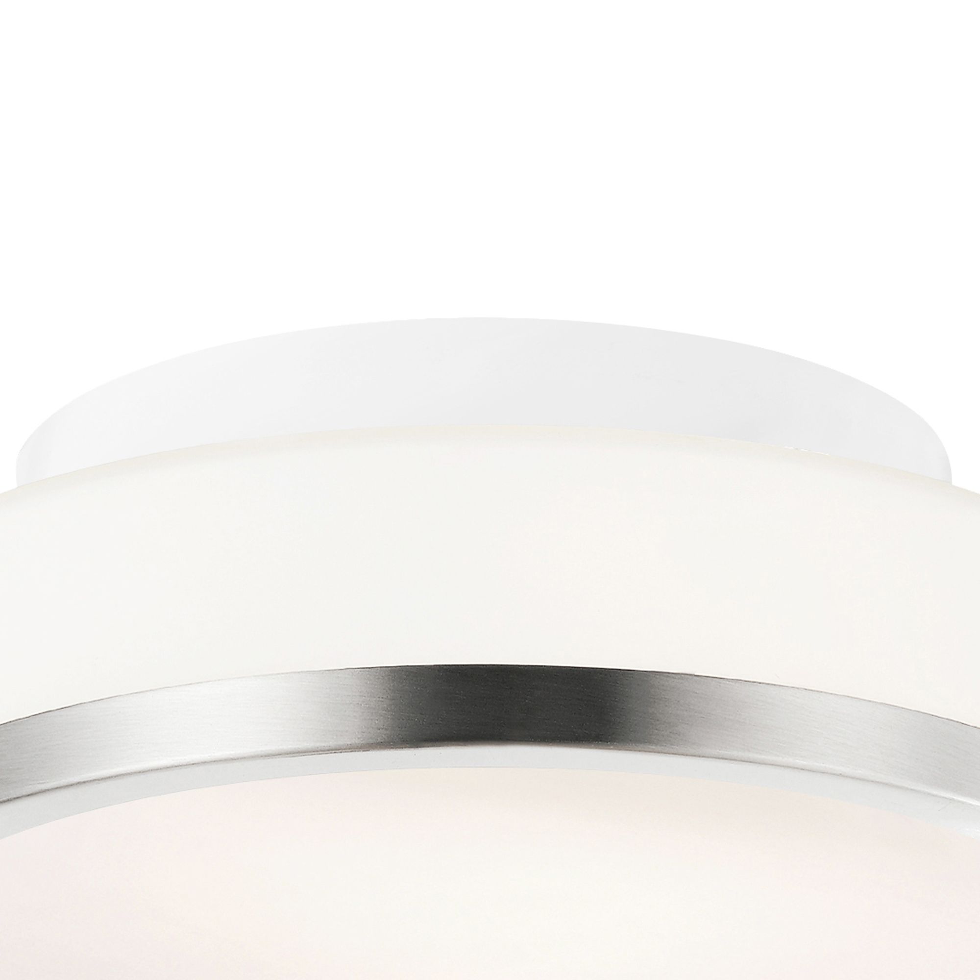 Frosted 1 Light Drum Shade Flush Mount With Satin Nickel Finish