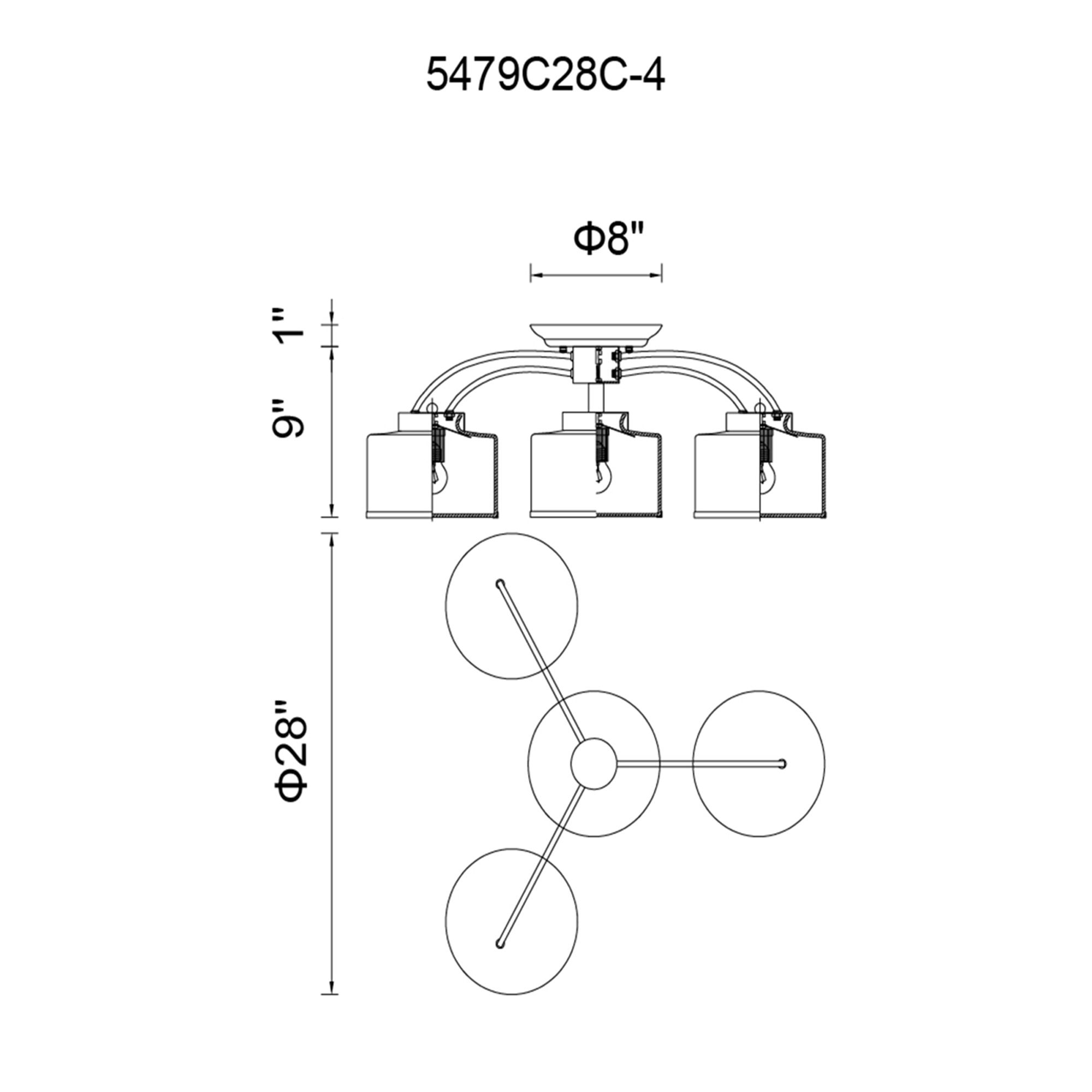Image 6 Frosted 4 Light Drum Shade Flush Mount With Chrome Finish more views