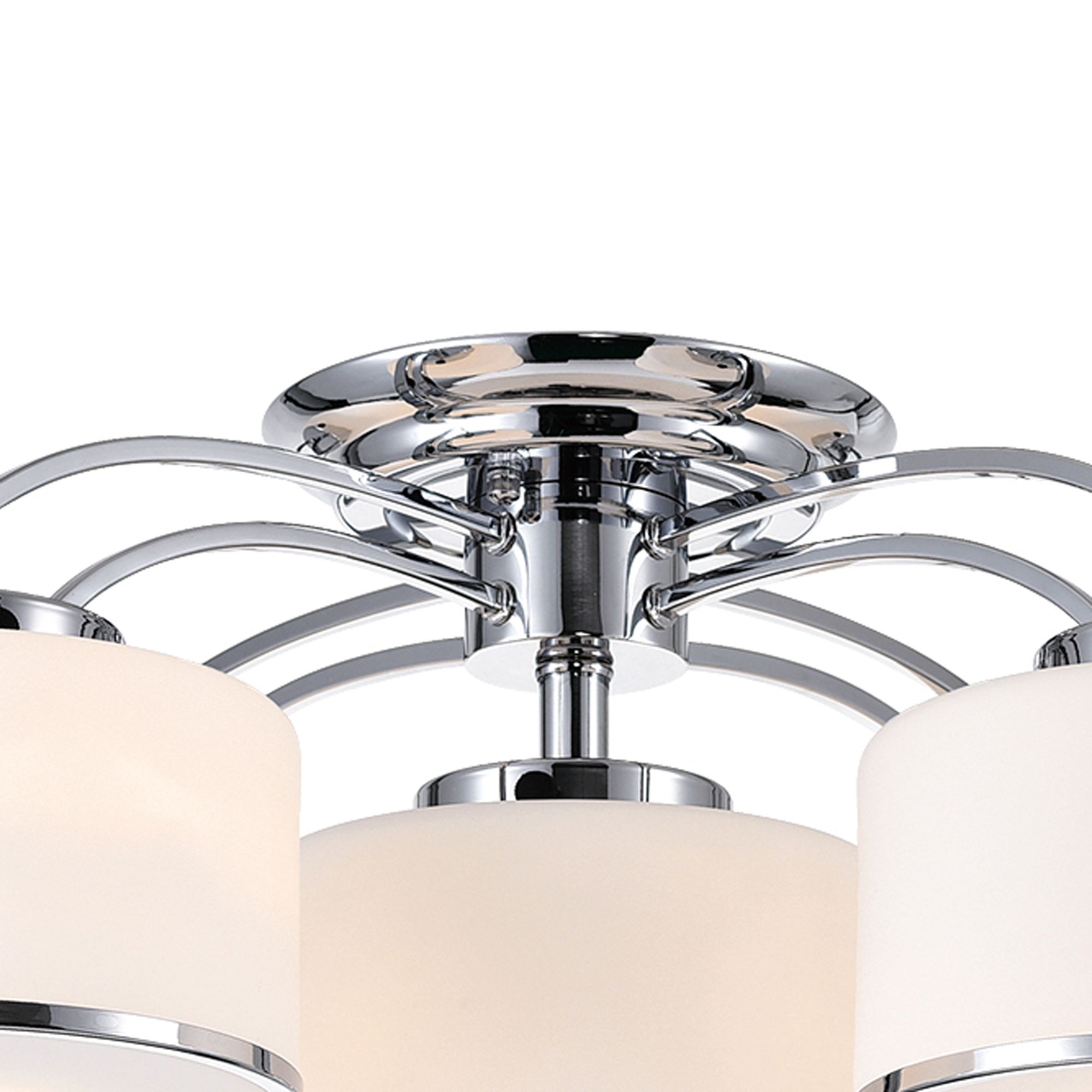 Thumbnail4 of Frosted 5 Light Drum Shade Flush Mount With Chrome Finish more views