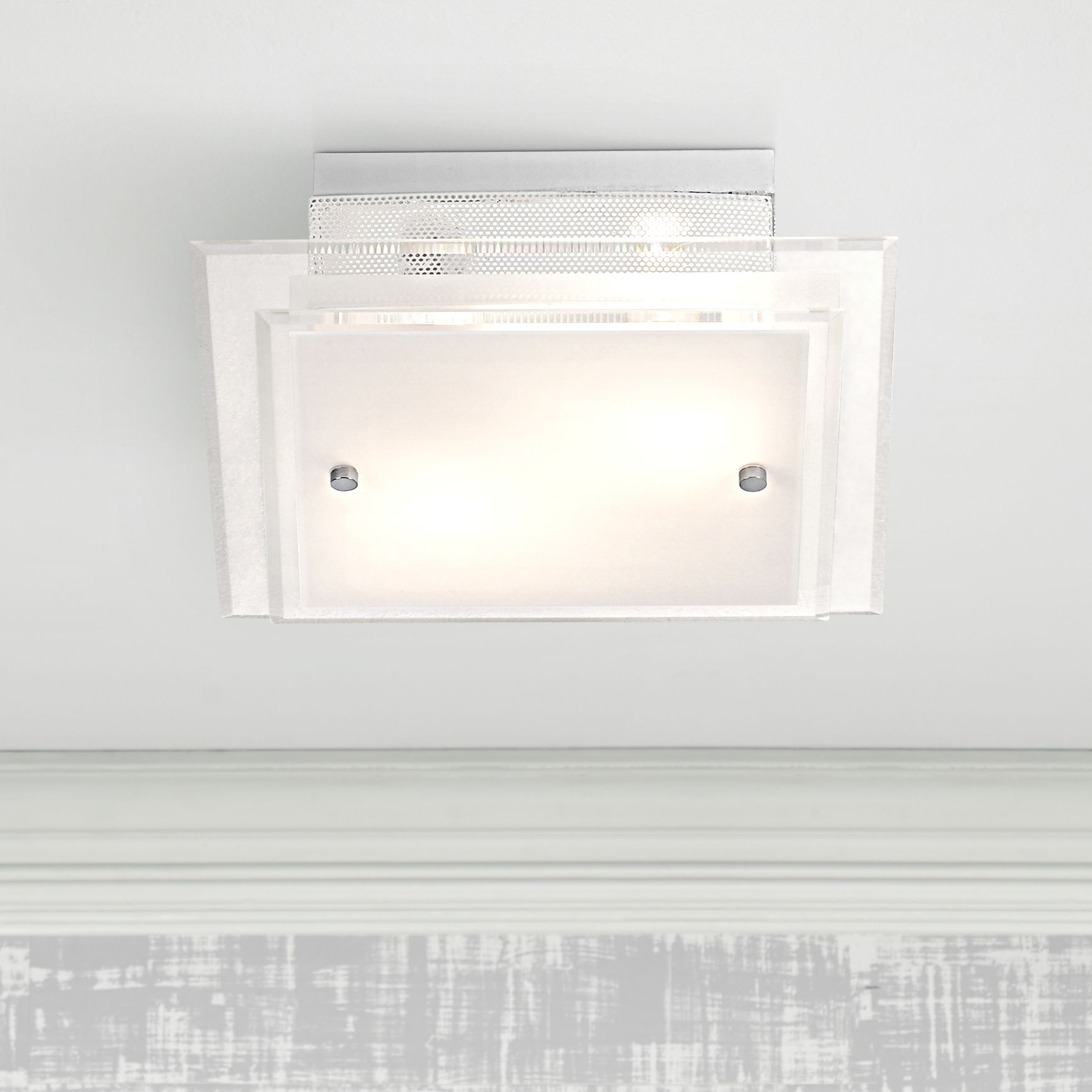 etched glass flush mount ceiling light