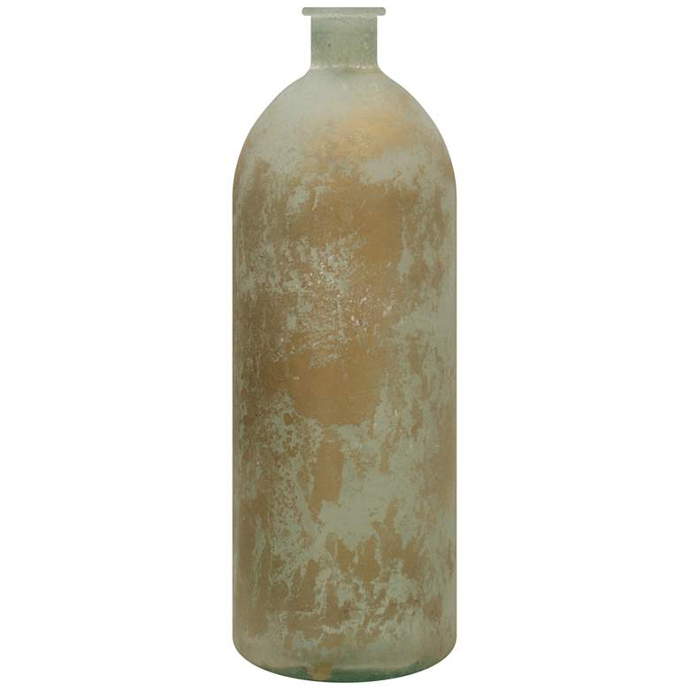 Image 1 Frosted Tan 19 3/4 inch High Decorative Recycled Glass Vase