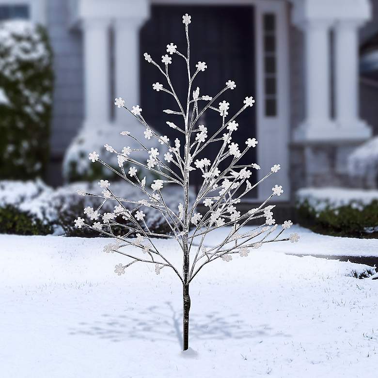 Image 1 Frosty 55 inch High LED Decorative Christmas Snowflake Tree