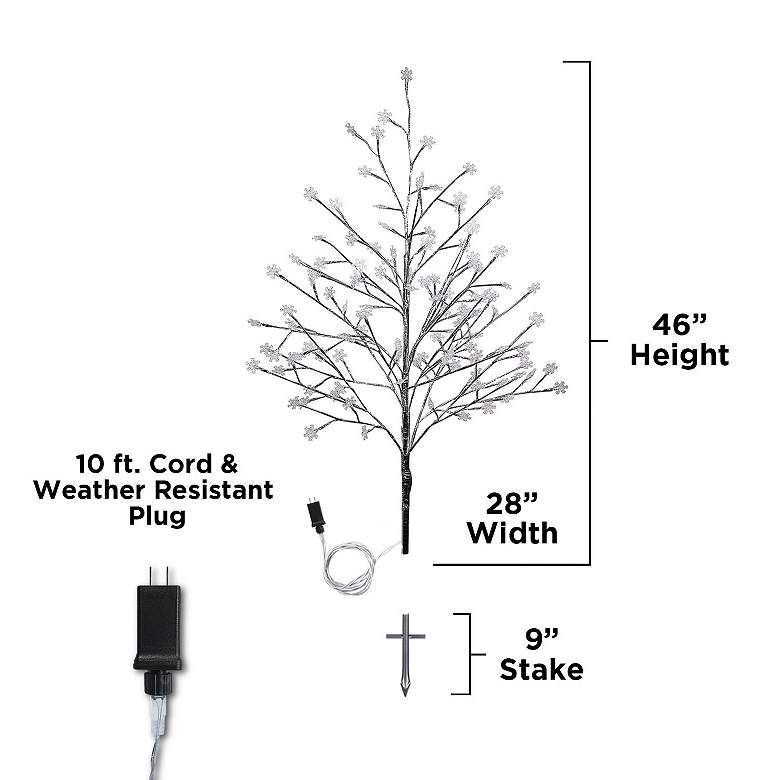Image 5 Frosty 55 inch High LED Decorative Christmas Snowflake Tree more views