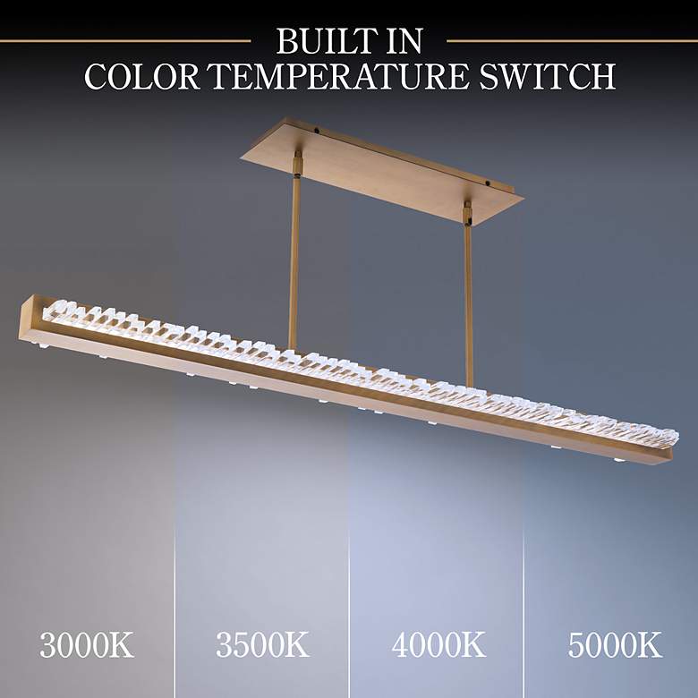 Image 4 Frozen 2"H x 47.25"W 1-Light Crystal Linear Pendant in Aged Brass more views