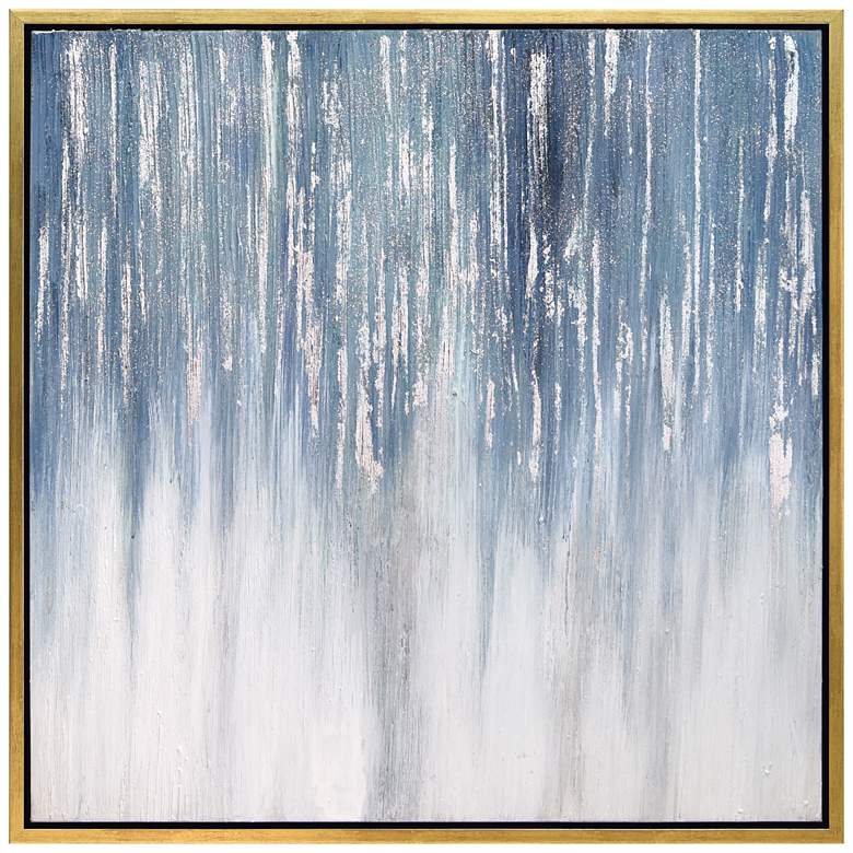 Image 3 Frozen Rain 36" Square Metallic Framed Canvas Wall Art