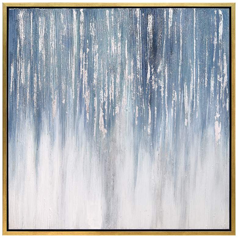 Image 3 Frozen Rain 36 inch Square Metallic Framed Canvas Wall Art