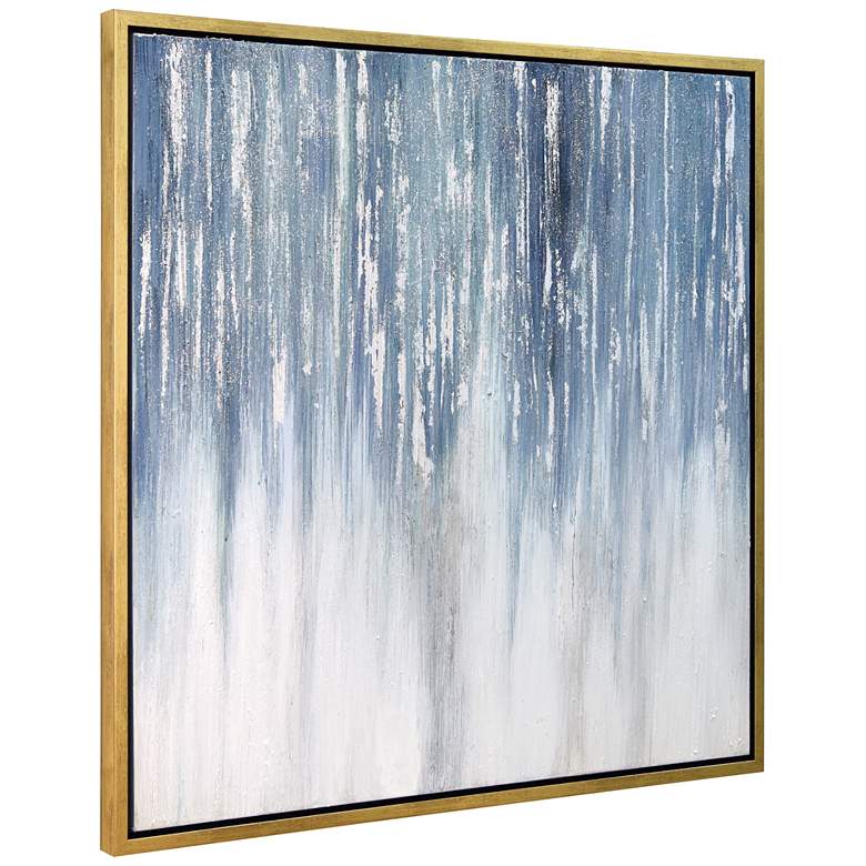 Image 7 Frozen Rain 36 inch Square Metallic Framed Canvas Wall Art more views