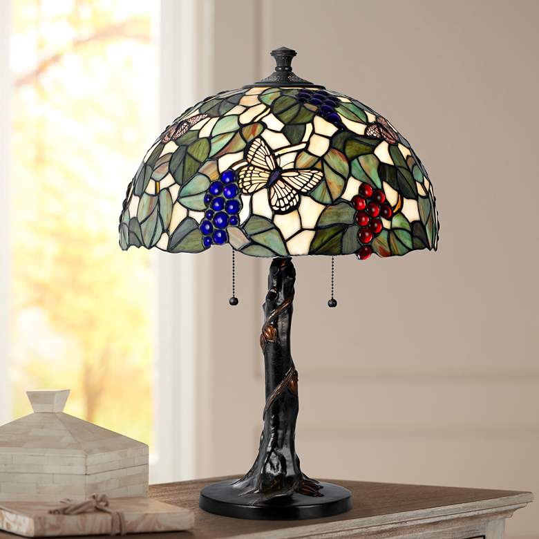 Image 1 Fruit Tree Tiffany Style Dark Bronze Table Lamp